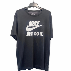 Nike Dri-FIT Graphic Tee Men's XXL Black “Just Do It” T-Shirt (b2)